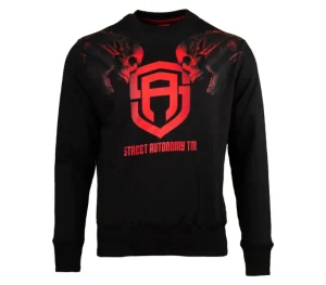 Męskie Street Autonomy Bluzy>Bluza bez kaptura Twoheads black/red 2021