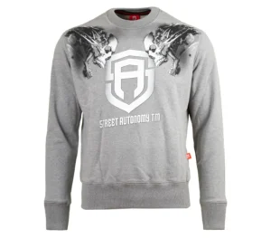 Męskie Street Autonomy Bluzy>Bluza bez kaptura TWOHEADS grey/white 2021