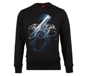 Męskie Street Autonomy Bluzy>Bluza bez kaptura Thug Life black 2020