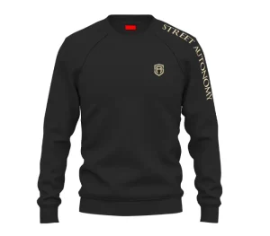Męskie Street Autonomy Bluzy>BLUZA BEZ KAPTURA SA16 BLACK/GOLD 2024