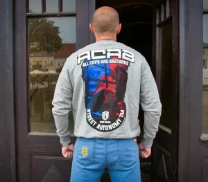 Męskie Street Autonomy Bluzy>BLUZA BEZ KAPTURA ACAB 3 GREY 2022