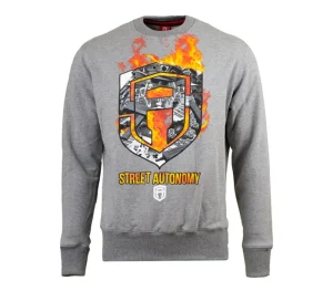 Męskie Street Autonomy Bluzy>BLUZA BEZ KAPTURA FUCK 3 GREY 2021