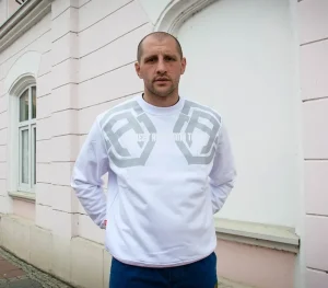 Męskie Street Autonomy Bluzy>Bluza bez kaptura Double ARM white 2022