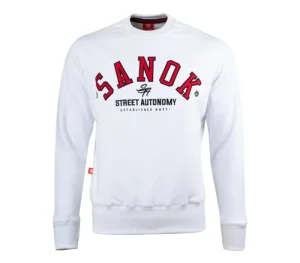 Męskie Street Autonomy Bluzy>Bluza bez kaptura S.A.N.O.K Haft white/red 2021