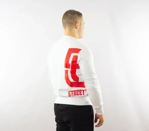 Męskie Street Autonomy Bluzy>Bluza bez kaptura Halfsa white/red 2021