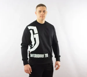 Męskie Street Autonomy Bluzy>Bluza bez kaptura Halfsa black/white 2021