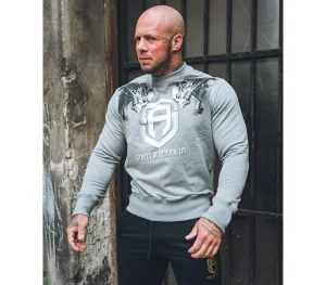Męskie Street Autonomy Bluzy>Bluza bez kaptura TWOHEADS grey/white 2021