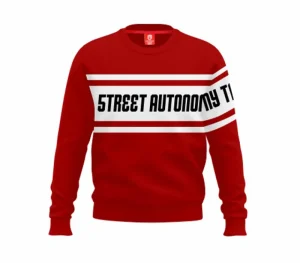 Męskie Street Autonomy Bluzy>Bluza bez kaptura Saling red/black 2022