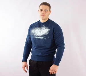 Męskie Street Autonomy Bluzy>Bluza bez kaptura Alligator blue 2021
