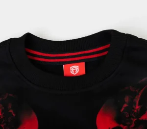Męskie Street Autonomy Bluzy>Bluza bez kaptura Twoheads black/red 2021