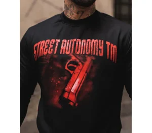 Męskie Street Autonomy Bluzy>Bluza bez kaptura M.A.F.I.A black/red 2021