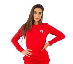 Damskie Street Autonomy Bluzy>Bluza damska bez kaptura Classy Small Logz red/white 2021
