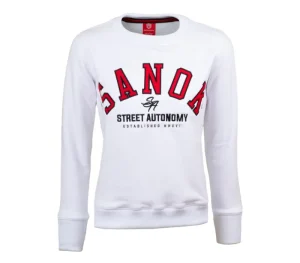 Damskie Street Autonomy Bluzy>Bluza damska bez kaptura S.A.N.O.K Haft white/red 2021