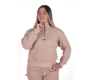 Damskie Street Autonomy Bluzy>BLUZA DAMSKA STÓJKA TROP BEIGE 2023