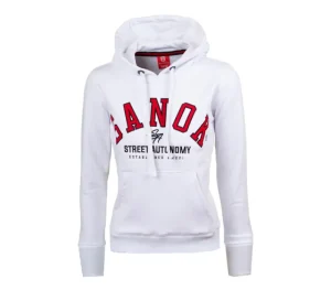 Damskie Street Autonomy Bluzy>Bluza damska z kapturem S.A.N.O.K Haft white/red 2021