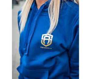 Damskie Street Autonomy Bluzy>BLUZA DAMSKA Z KAPTUREM CLASSY SMALL LOGZ BLUE/GOLD 2021