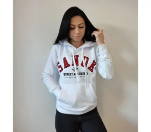 Damskie Street Autonomy Bluzy>Bluza damska z kapturem S.A.N.O.K Haft white/red 2021