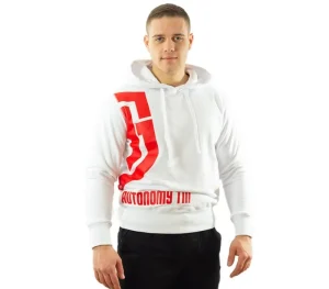 Męskie Street Autonomy Bluzy>Bluza z kapturem Halfsa white/red 2021