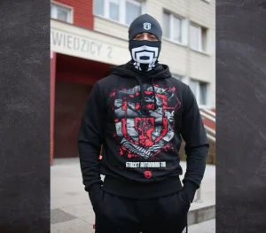 Męskie Street Autonomy Bluzy>BLUZA Z KAPTUREM FUCK BLACK 2024