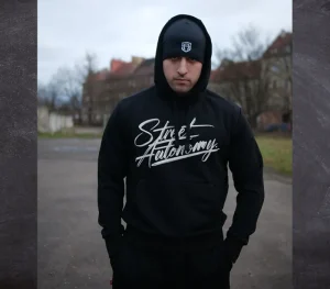 Męskie Street Autonomy Bluzy>BLUZA Z KAPTUREM LETTER BLACK 2024