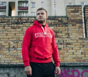 Męskie Street Autonomy Bluzy>BLUZA Z KAPTUREM TURBO RED/WHITE 2022