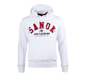 Męskie Street Autonomy Bluzy>Bluza z kapturem S.A.N.O.K Haft white/red 2021