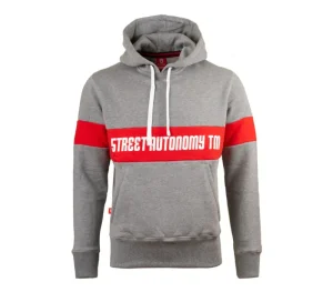 Męskie Street Autonomy Bluzy>Bluza z kapturem Glad grey/red 2021
