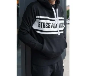 Męskie Street Autonomy Bluzy>Bluza z kapturem Saling black/black 2022
