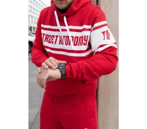 Męskie Street Autonomy Bluzy>Bluza z kapturem Saling red/red 2022