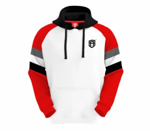Męskie Street Autonomy Bluzy>Bluza z kapturem Bicsa red/white 2022