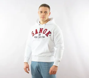 Męskie Street Autonomy Bluzy>Bluza z kapturem S.A.N.O.K Haft white/red 2021