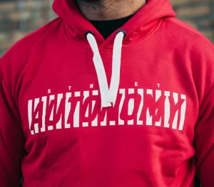 Męskie Street Autonomy Bluzy>BLUZA Z KAPTUREM TURBO RED/WHITE 2022