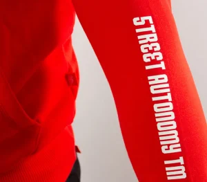 Męskie Street Autonomy Bluzy>Bluza z kapturem Ethereal red/white 2021