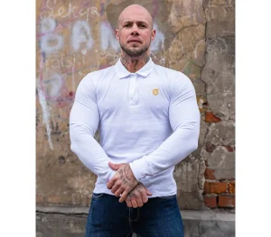 Męskie Street Autonomy Bluzy>LONGSLEEVE POLO MANY WHITE/GOLD 2020