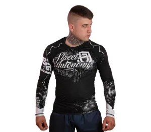 Męskie Street Autonomy Męskie>Rashguard Long Divison black/white 2022