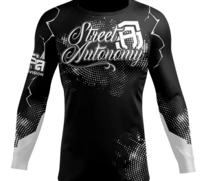 Męskie Street Autonomy Męskie>Rashguard Long Divison black/white 2022